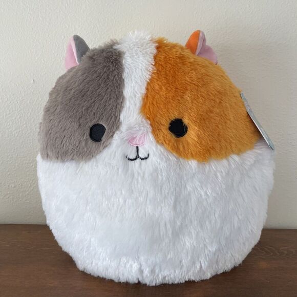 Squishmallow 12" Everett Guinea Pig Fuzz A Mallow Tri-Color Pet Plush Cat Calico - Picture 1 of 9